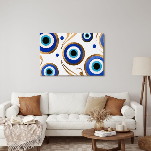Quadro su tela – Occhio blu con ornamenti