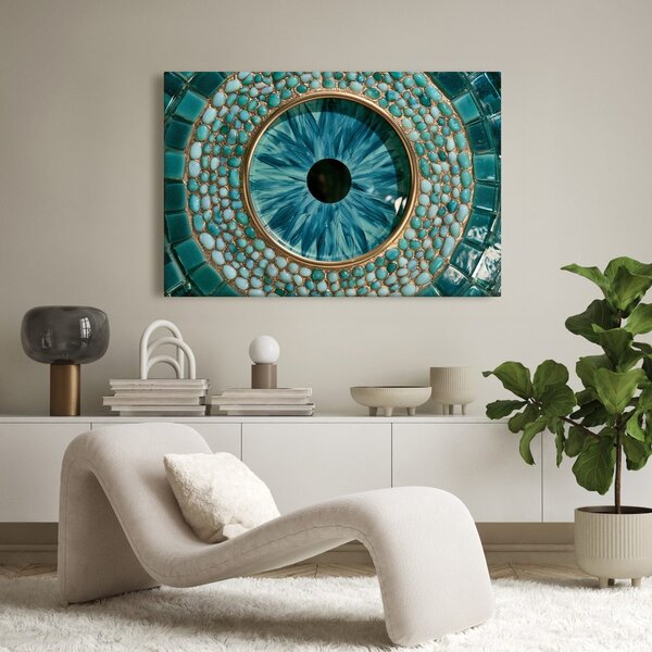 Quadro su tela – Occhio turchese nel mosaico