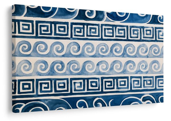 Quadro su tela – Motivi greci blu ad acquerello