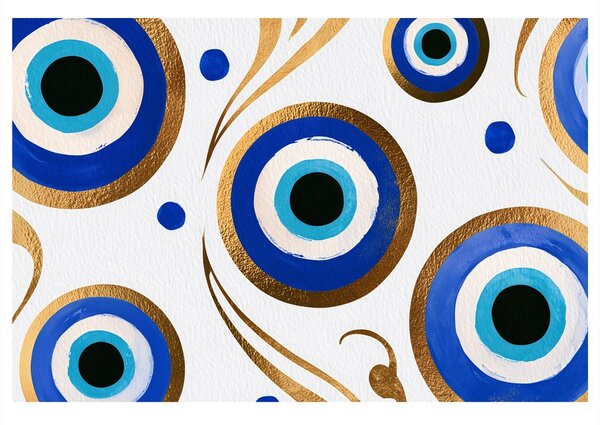 Quadro su tela – Occhio blu con ornamenti
