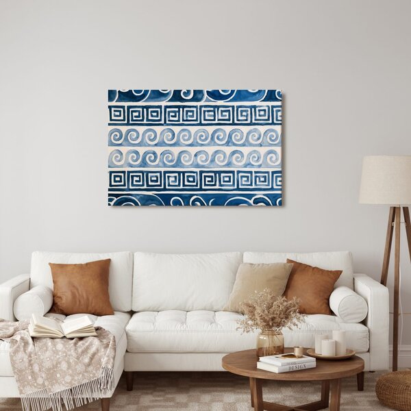 Quadro su tela – Motivi greci blu ad acquerello