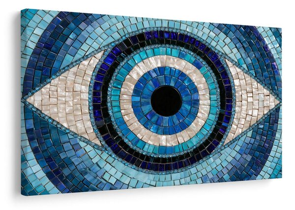 Quadro su tela – Mosaico blu di un occhio