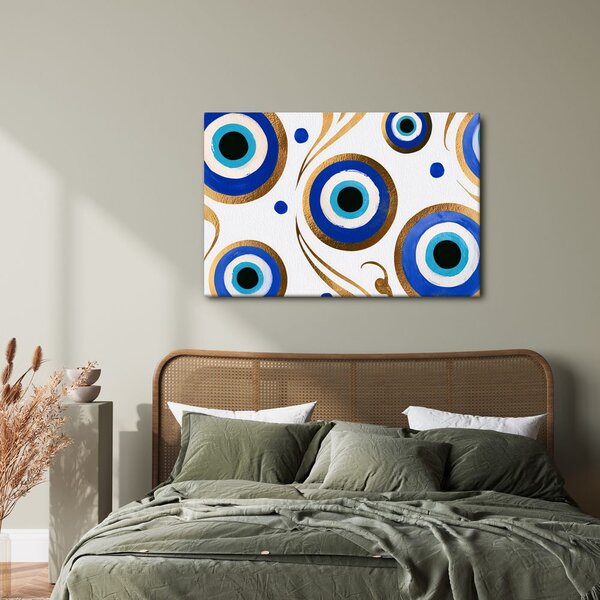 Quadro su tela – Occhio blu con ornamenti