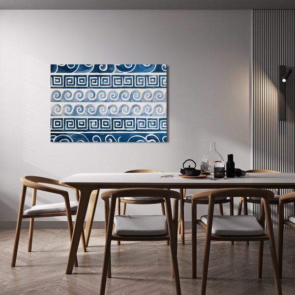 Quadro su tela – Motivi greci blu ad acquerello