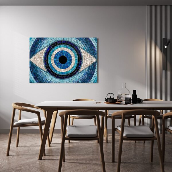Quadro su tela – Mosaico blu di un occhio