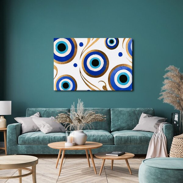 Quadro su tela – Occhio blu con ornamenti