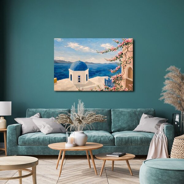 Quadro su tela – Cappella greca sul mare