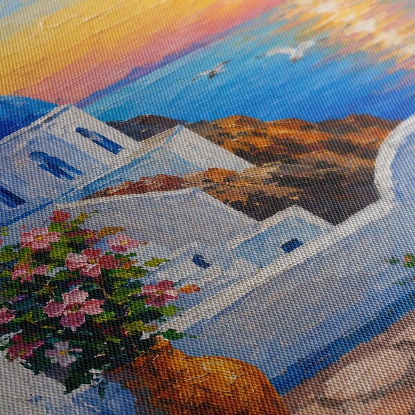 Quadro su tela – Costa greca al tramonto