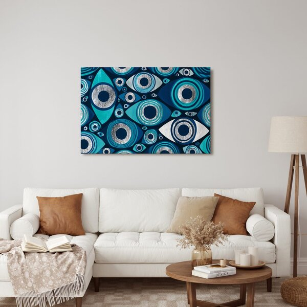 Quadro su tela – Occhi turchesi in astratto