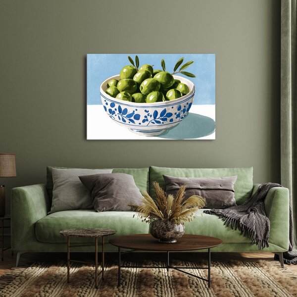 Quadro su tela – Olive verdi in ciotola