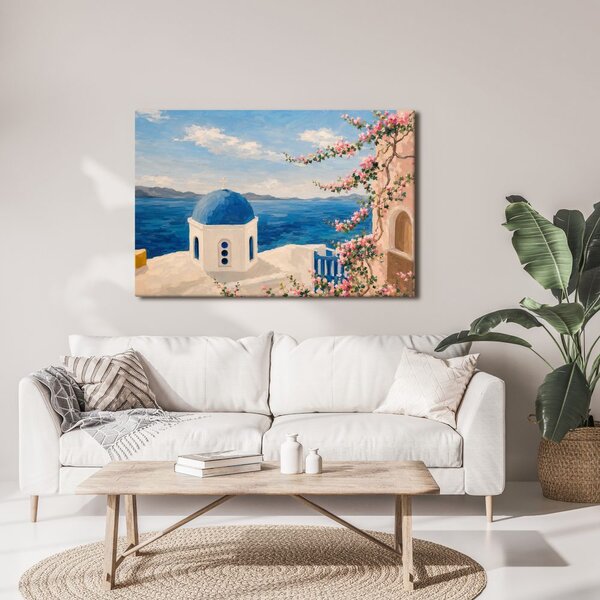 Quadro su tela – Cappella greca sul mare