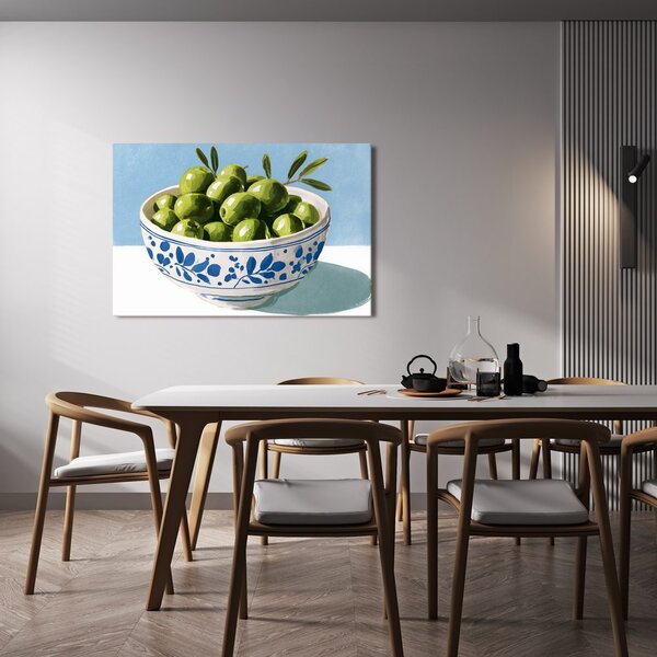 Quadro su tela – Olive verdi in ciotola