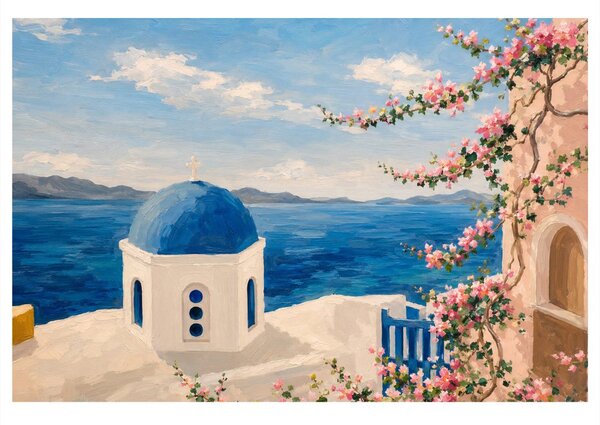 Quadro su tela – Cappella greca sul mare