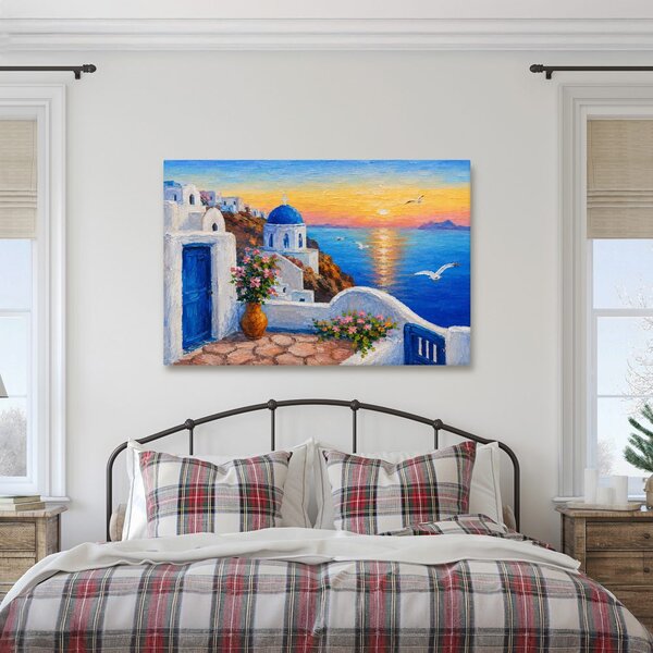 Quadro su tela – Costa greca al tramonto