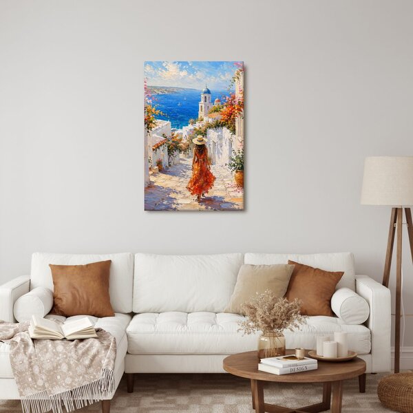 Quadro su tela – Sentiero fiorito verso la costa