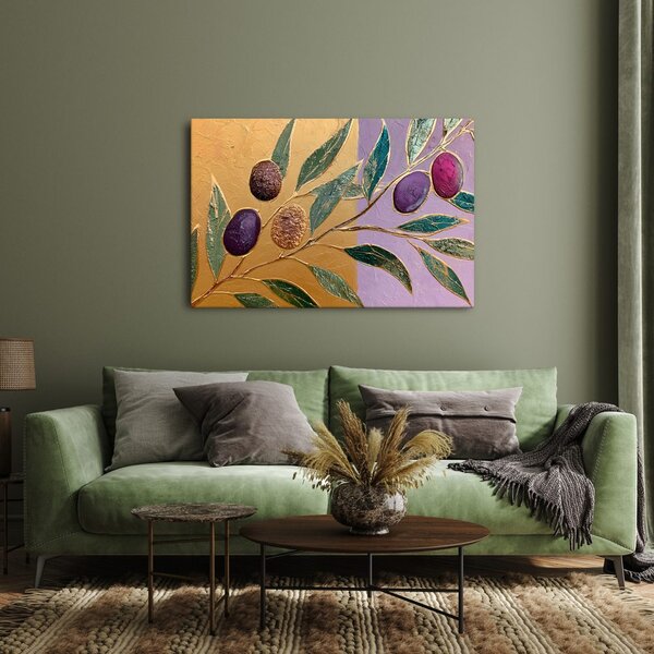 Quadro su tela – Olive viola sul ramo