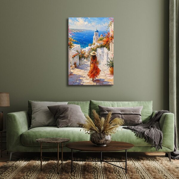 Quadro su tela – Sentiero fiorito verso la costa