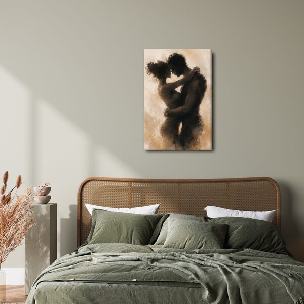 Quadro su tela – Silhouette intima di coppia innamorata
