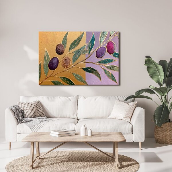 Quadro su tela – Olive viola sul ramo