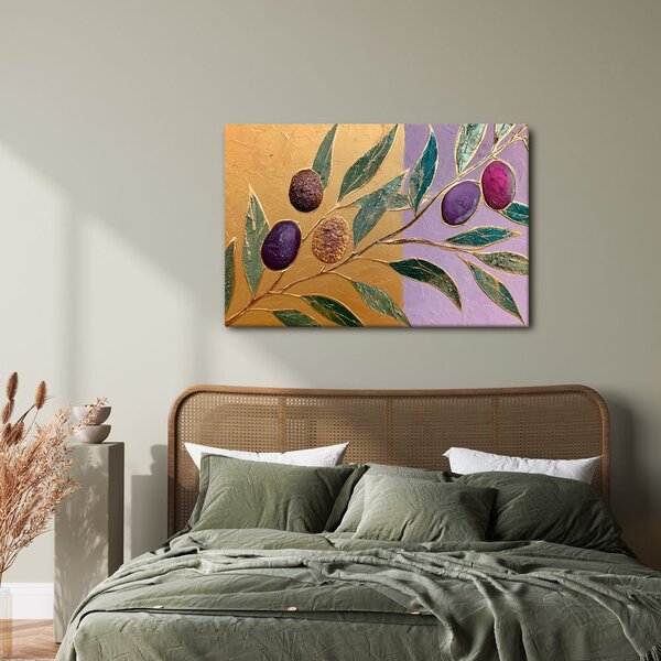 Quadro su tela – Olive viola sul ramo