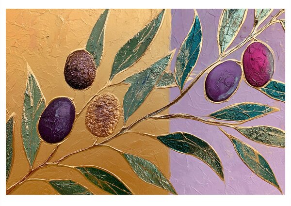 Quadro su tela – Olive viola sul ramo