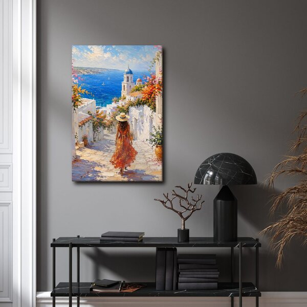 Quadro su tela – Sentiero fiorito verso la costa