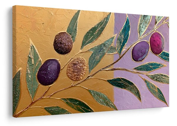 Quadro su tela – Olive viola sul ramo