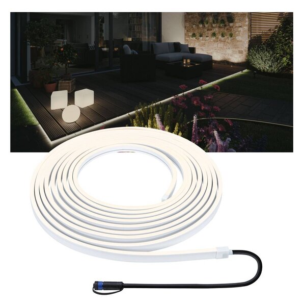 Paulmann Plug & Striscia LED Shine Smooth 3.000K 10m Smooth, dimmerabile, Bianco / Opale, Plastica, Moderno