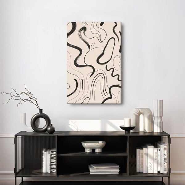 Quadro su tela – Curve organiche in beige