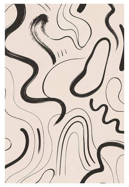 Quadro su tela – Curve organiche in beige