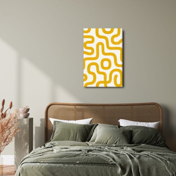 Quadro su tela – Curve organiche in giallo