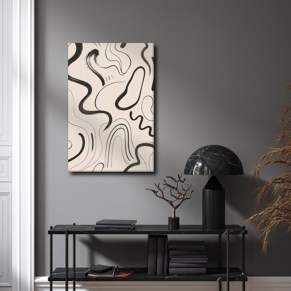 Quadro su tela – Curve organiche in beige