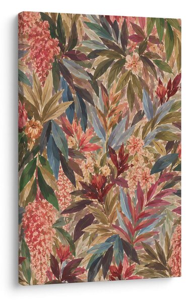 Quadro su tela – Foglie tropicali nei toni pastello
