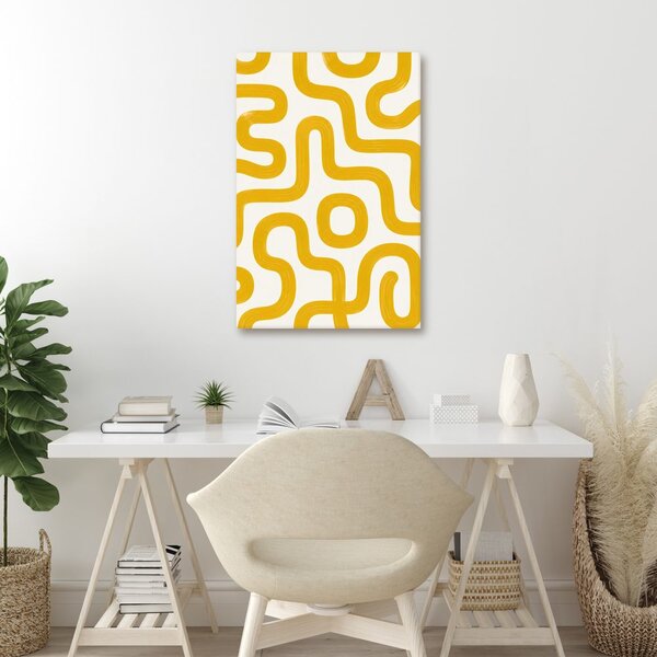 Quadro su tela – Curve organiche in giallo