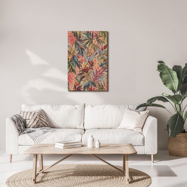 Quadro su tela – Foglie tropicali nei toni pastello