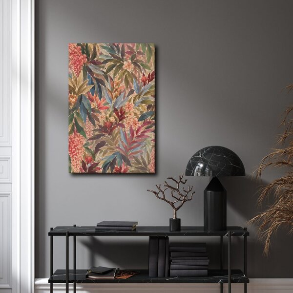 Quadro su tela – Foglie tropicali nei toni pastello