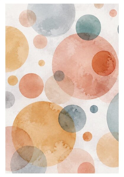 Quadro su tela – Delicata astrazione di cerchi colorati