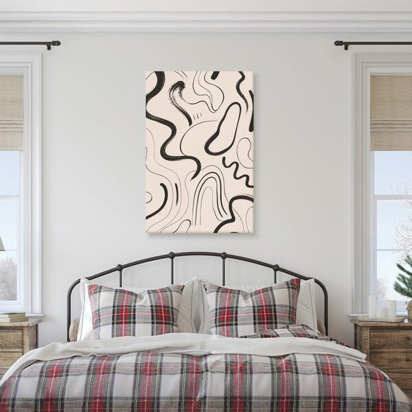 Quadro su tela – Curve organiche in beige