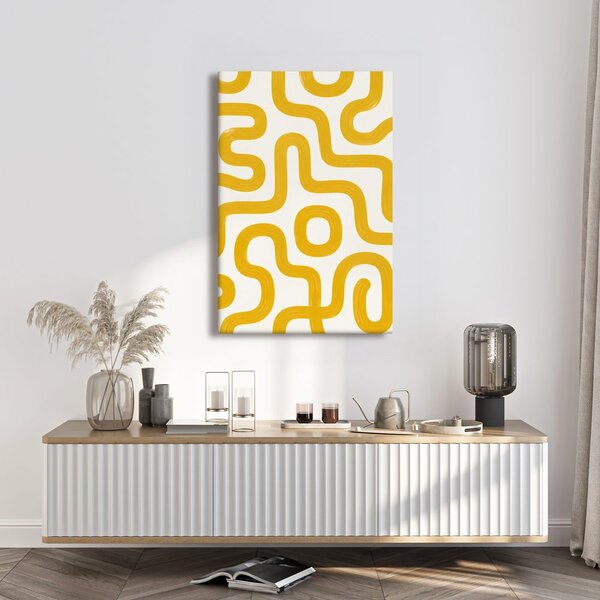 Quadro su tela – Curve organiche in giallo