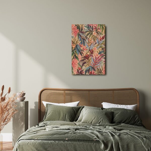 Quadro su tela – Foglie tropicali nei toni pastello
