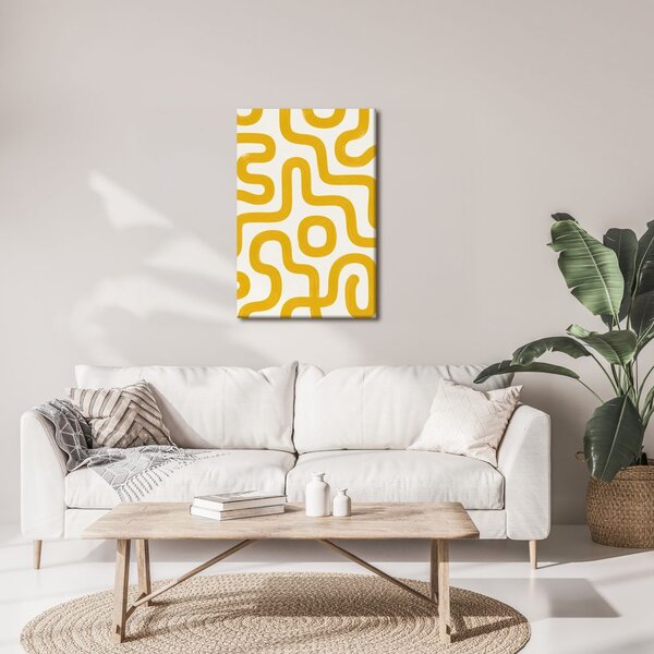 Quadro su tela – Curve organiche in giallo