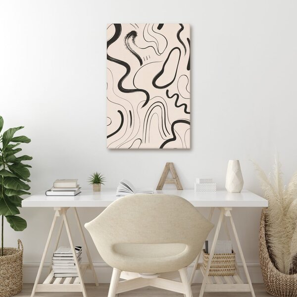 Quadro su tela – Curve organiche in beige