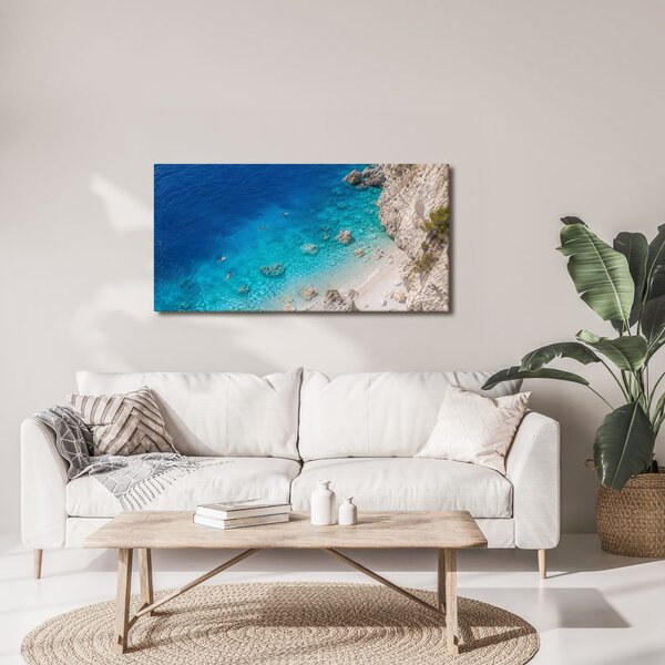Quadro su tela – Costa rocciosa e mare azzurro