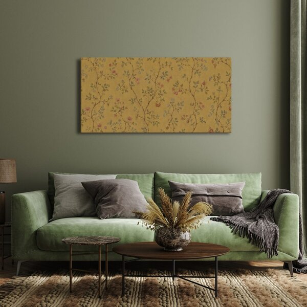 Quadro su tela – Motivo botanico decorativo su oro