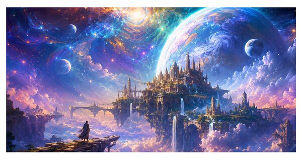 Quadro su tela – Palazzo cosmico sopra le nuvole