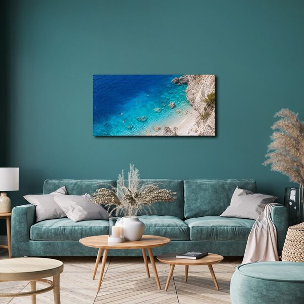 Quadro su tela – Costa rocciosa e mare azzurro
