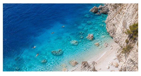 Quadro su tela – Costa rocciosa e mare azzurro