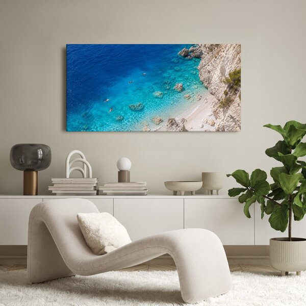 Quadro su tela – Costa rocciosa e mare azzurro