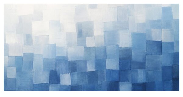Quadro su tela – Quadrati blu stratificati nella nebbia