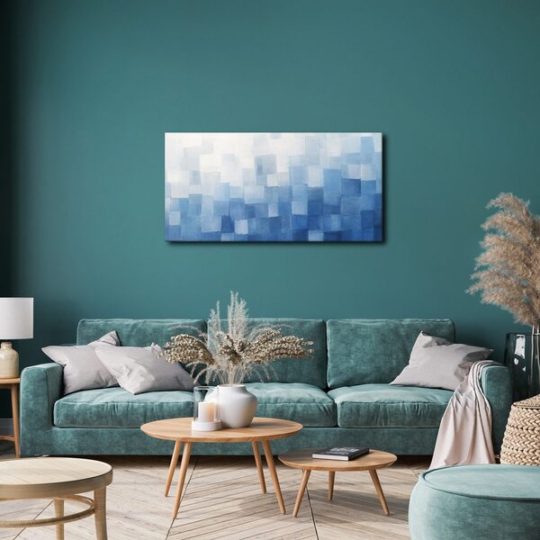 Quadro su tela – Quadrati blu stratificati nella nebbia